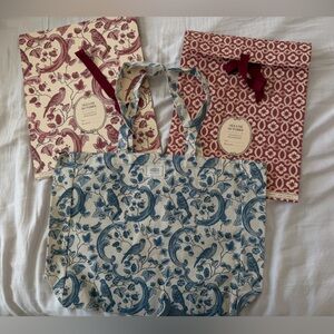 Sezane Blue Floral Tote Bag